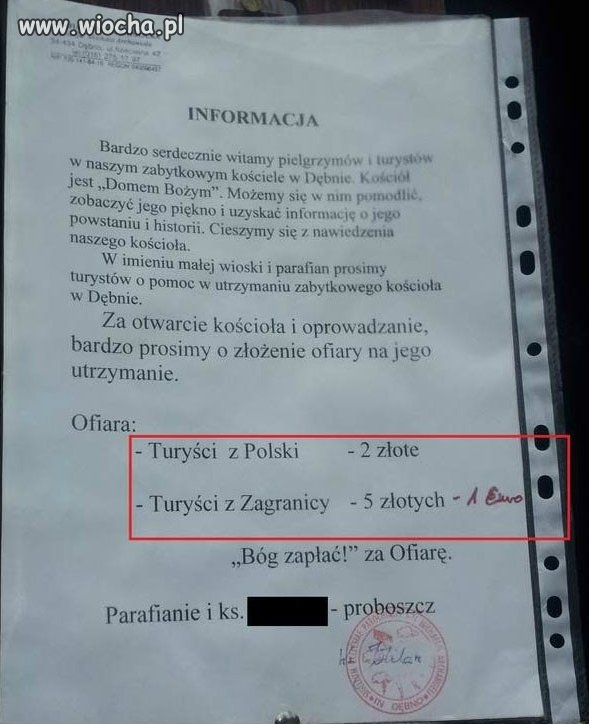 Informacja parafialna