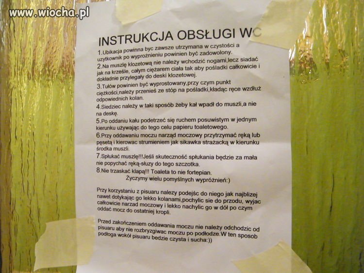 Jeszcze będą uczyć jak korzystać z toalety