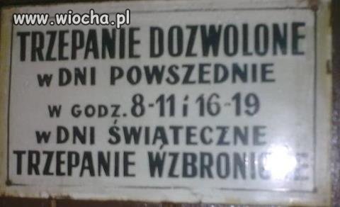 Brak zezwolenia na trzepanie 