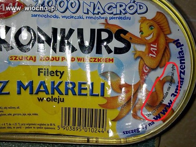 Uwaga puszka może nie zawierać ryby... 