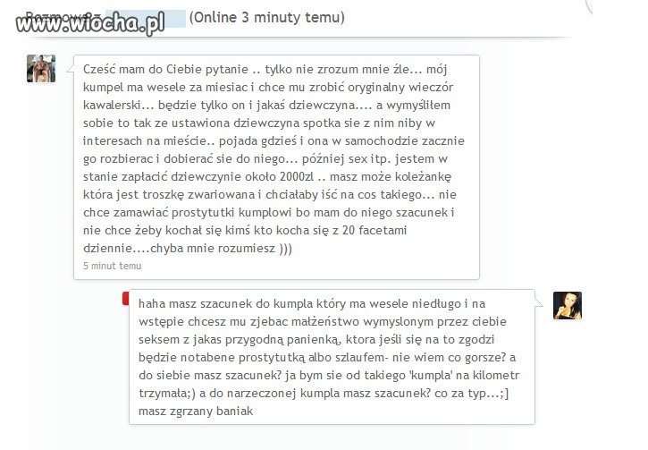Dobrze mu odpisała