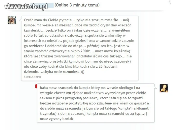 Dobrze mu odpisała