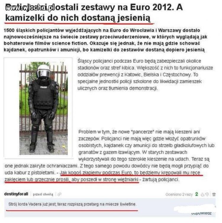 Policjanci dostali zestawy na Euro 2012...