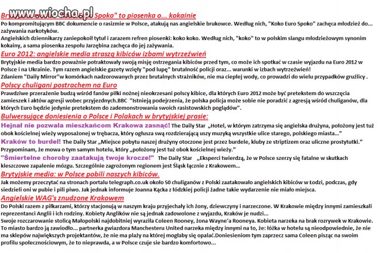 Brytyjskie media o Polsce przy okazji Euro 2012