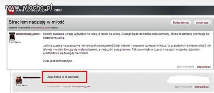 Straciłem nadzieję w miłóść...