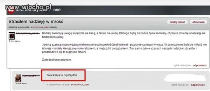 Straciłem nadzieję w miłóść...