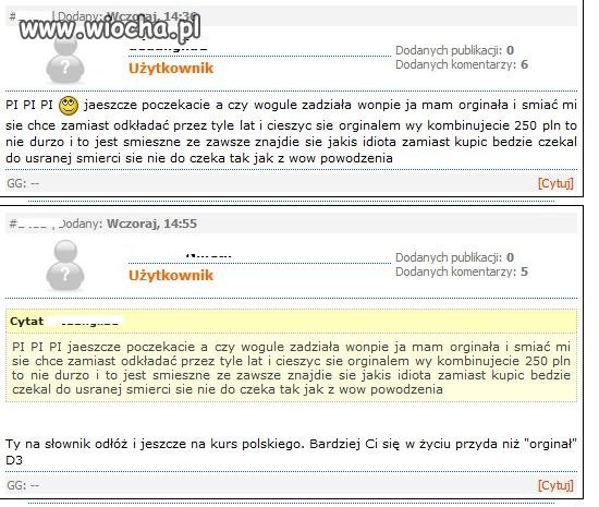 Drogie gry kupuje ale pisać nie potrafi 