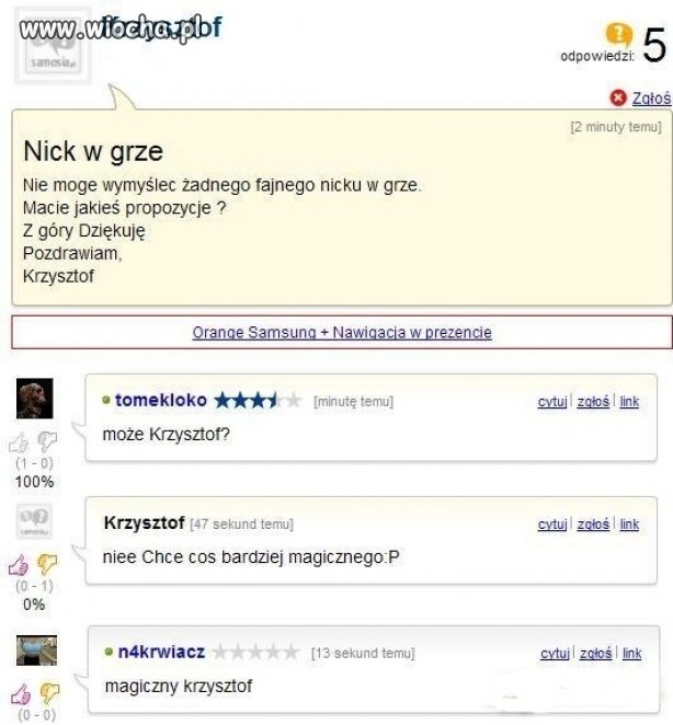 Nick w grze.