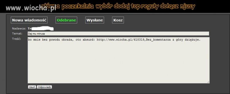 Daj mu minusa bo mnie obraża