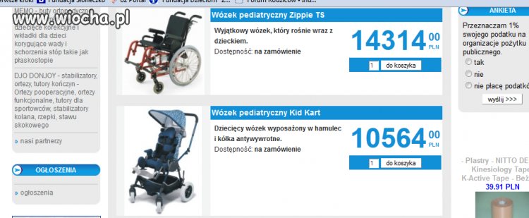 Wiochą są ceny sprzętu dla niepełnosprawnych...