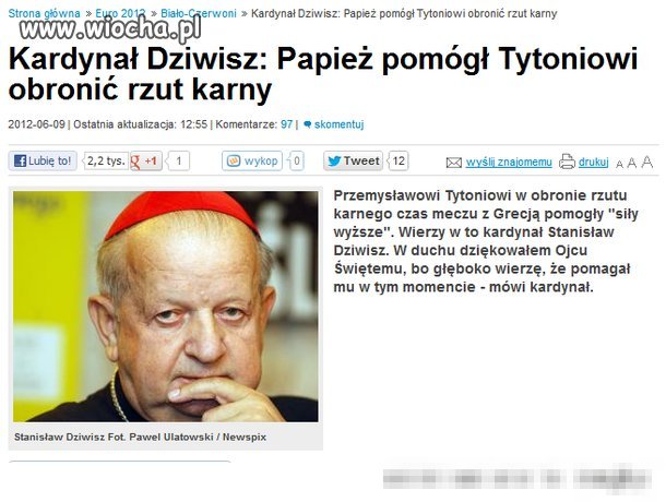 Po co komu bramkarz jest papież