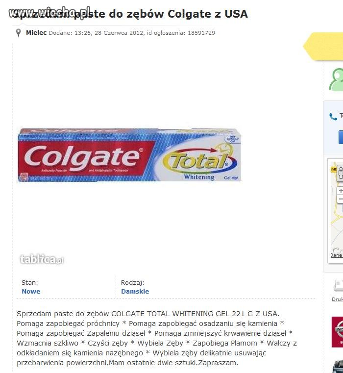 Pasta do zębów z USA