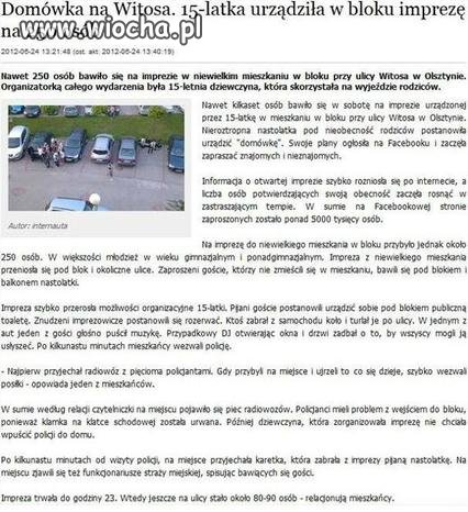 15-latka urządziła w bloku imprezę na 250 osób