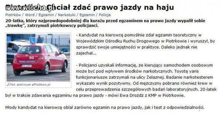 Chciał pojechać po trawie...