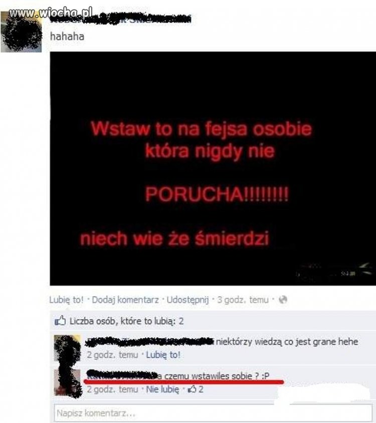 Ciekawe wpis na fejsie...