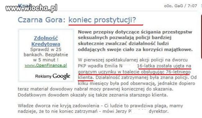 16 lat i puszcza się za kasę...