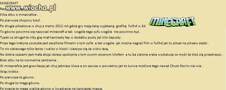 Minecraft Recenzja