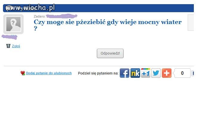 "Pżeziebić" i wiater