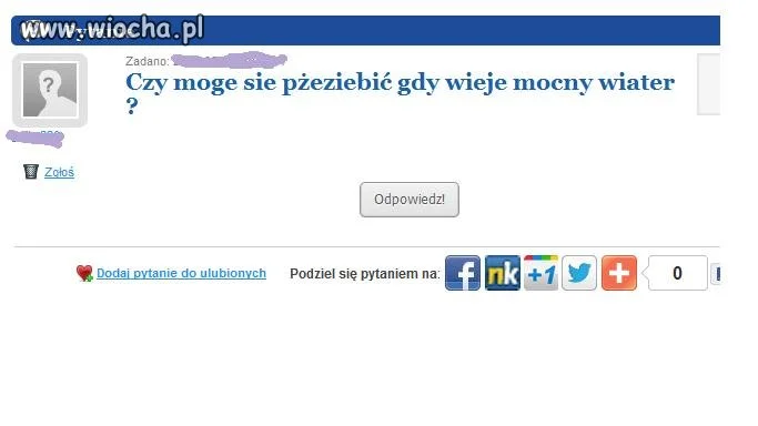 "Pżeziebić" i wiater