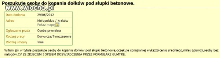 Osoby do kopania dołków