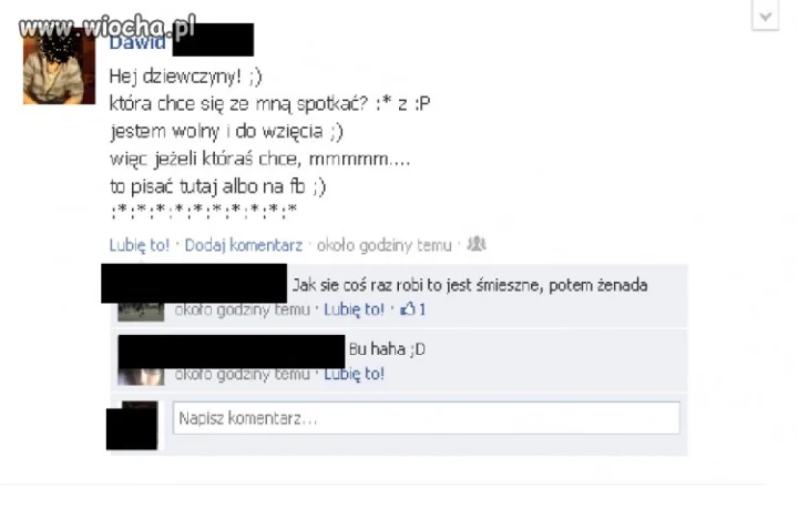 Oferta matrymonialna na Facebooku 