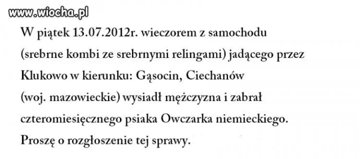 Kradzież psa