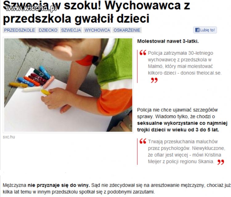 Wychowawca w przedszkolu gwałcił dzieci...