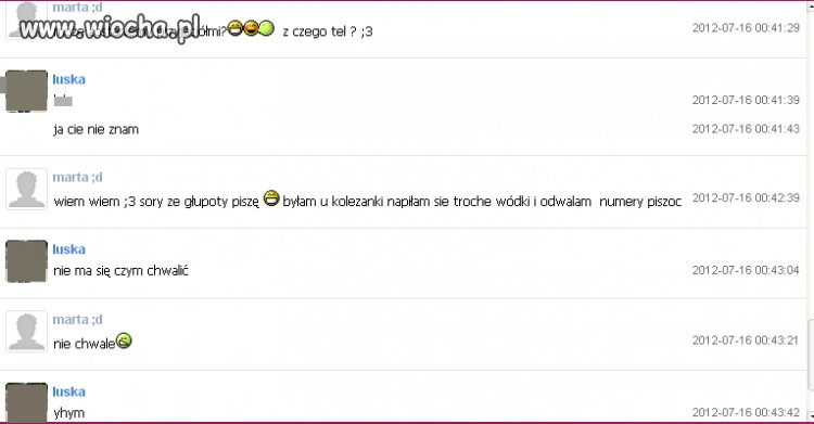 Napiła się wódki..