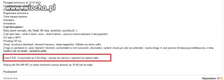Ogłoszenie Allegro