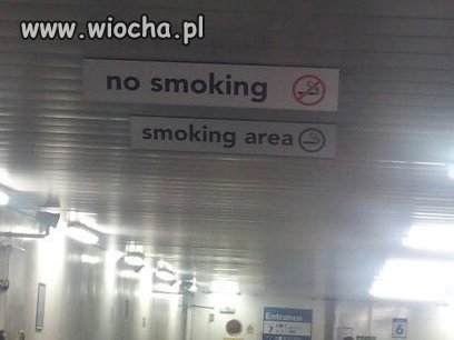 No smoking, smoking area