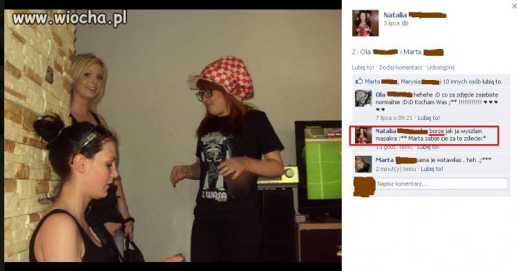"Borze zabije cie za te zdiecie"
