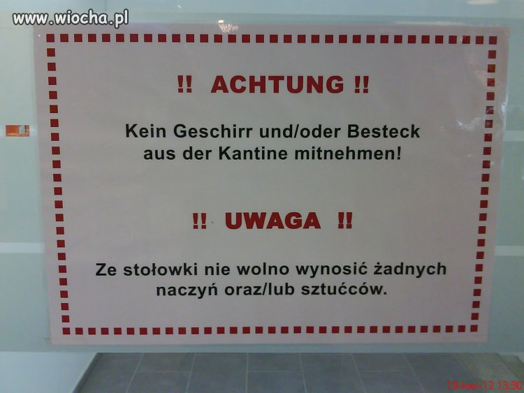Tak dla jasności, stołówka w Niemczech..