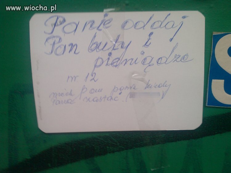 Wiadomość dla szewca ...