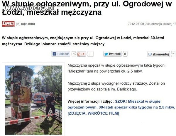W słupie ogłoszeniowym...