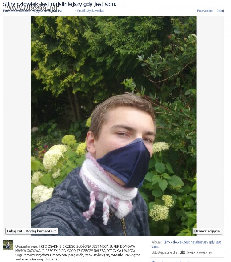 Konkurs na facebooku.