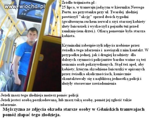 Złodziej złotych łańcuszków z Trójmiasta