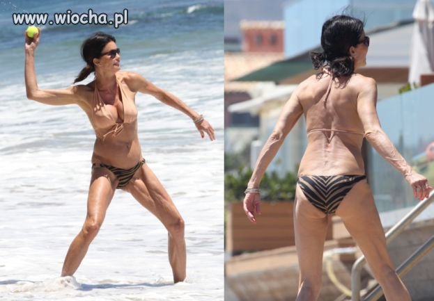 Jurorka Top Model straszy na plaży...