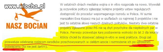 Kto jest za In Vitro ? Bo ja tak...