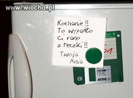 Magnesik+dyskietka. Dziękuje kuźwa kochanie