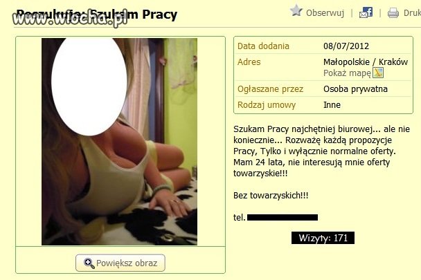 Szukam pracy... Zdjęcie autentyczne, była cenzura