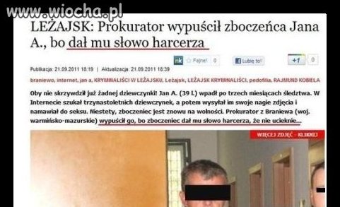 SZOK !! wypuścili go bo dał...