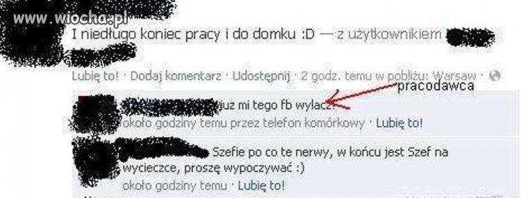 Przyłapany na Fejsie w pracy przez szefa...