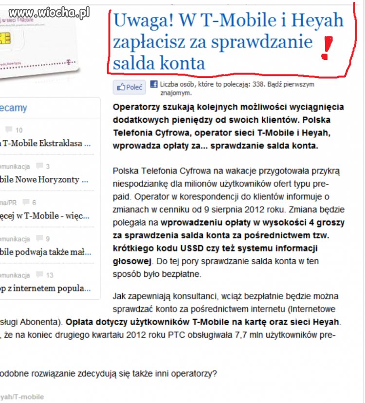 Wiocha dla T-Mobile