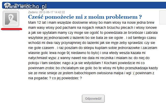 Niszczecnie reputacji dziecka, poprzez narzucanie 