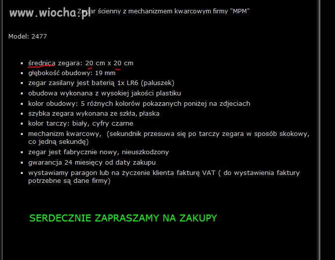 Jeżeli tak wyraża się średnicę