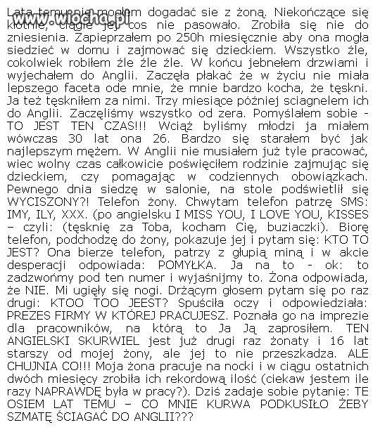 Wiochą jest mieć taką żonę