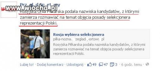 Tak ... ruscy wybierają nam selekcjonera