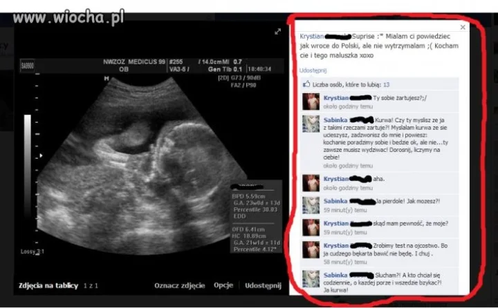Wiocha na FB   czyje dziecko ?