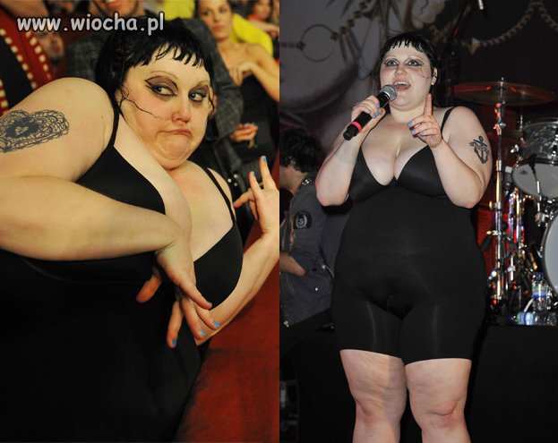 Beth Ditto w body na scenie