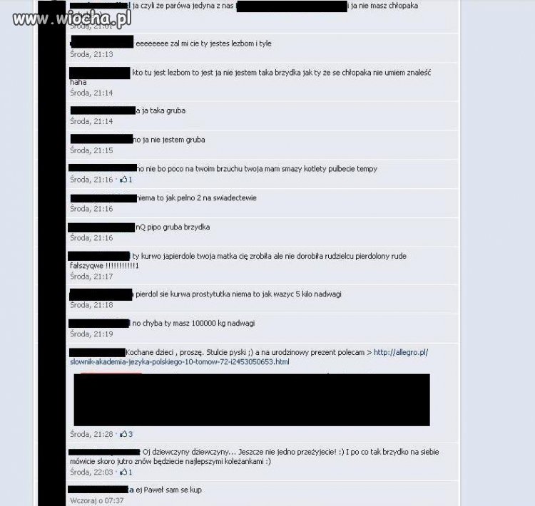 Facebookowe kłótnie gimnazjalistek oraz ich poziom
